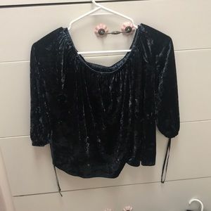 Velvet shirt navy blue